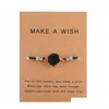 Charm Bracelets Handmade Druzy Resin Stone Bracelet Make A Wish Card Wax Rope Braided Bangles With Rice Bead For Women Girls Jewelry Otyhk