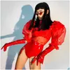 Stage Wear Red Party Clothing Rave Outfit Drag Queen Costume Adt Nightclub Pole Dancer Clothes Singer Performance Vdb3950 Drop Deliv Dh7I0
