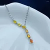 Chains CoLife Jewelry Natural Yellow Sapphire Necklace For Party 3 4mm Silver 925