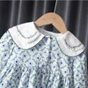 Clothing Sets Korean Children s 2023 Spring Pastoral Two Piece Sweater Matching Set Cotton Floral Kids Dresses For Girls 1 To 6 Year 230818