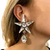 Choker Stars Full-Diamond Necklace Earring Set Wedding Bridal Rhinestone Crystal Party Accessories for Women