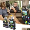 Set di back -set di organizzatore di auto con supporto tablet touch Sn Aggiungi 9 tasche da stoccaggio a calcio protettori posteriori del sedile per bambini