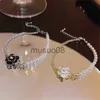 Bangle 2023 Nieuwe Mode Trend Uniek Ontwerp Elegante Delicate Zirkoon Parel Camellia Armband Vrouwen Sieraden Party Premium Gift Groothandel J230819