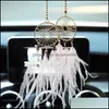 Interiördekorationer Feather Dream Catcher Wind Chimes Decoration Car Pendant Charms bakspegel