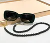 Black Pearl Chain Sunglasses Women Summer Sunnies gafas de sol Sonnenbrille UV400 Eye Wear with Box