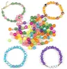 50 pcs/Losharzfarben runde Perlen gerade Lochperlen handgefertigtes DIY -Armband -Kopfschmuck Ring Halskette
