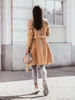 Womens Wool Blends Casual Coat Casual Autumn Winter Fashion Turndown Collar Slave Button Jacket Office Lady Casats With Belt 230818