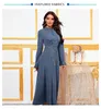 Ethnic Clothing Party Dresses For Women Fashion Stand-up Collar Loose Waist Embroidery Flowers Kaftan Abayas Muslim Dubai Gowns Evening
