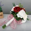 Decoratieve bloemen M5TF Artificial Flower Bridal Bouquet Romantic Wedding for Bride