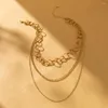 Choker Arrive Creative Retro Multi-layer Gold Plated Chain Necklace Simple Fashion Charm Noble For Women Jewelry Banquet Gifts