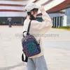 designer bag Backpack Style Women's Luminous Brand Holographic Reflection Geometry Travel Bag Folding Girls' School Shiny Backpackbackpackstylishhandbagsstore