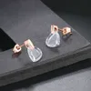 Charme Top Qualité Clear Heart Or Rose Couleur Boucles D'oreilles Bijoux Fabriqués Avec Du Cristal Véritable R230819