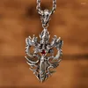 Pendant Necklaces S925 Sterling Silver Jewelry Vintage Thai Double Dragon Plate Cross Sword 925 Men's Pendants