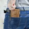 Portefeuilles Contact en cuir véritable portefeuille RFID avec des supports de cartes de chaîne anti-vol mâle portefeuille à fermeture à glissière double glissière vintage vintage