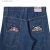 Herren Jeans 2023 neuer Cartoon Übergroße lose Weitbein -Jeans Gothic Harajuku Populär Y2K Hosen Retro Hip Hop Streetwear für Männer Frauen T230819