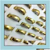 Bandringar grossist 30 st 6mm enkla guld 316l engagemang rostfritt stål smycken finger ring komfort droppe leverans dhpfq