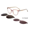 ファッションサングラスフレームサングラスのセフィー磁気偏光クリップ女性メガネフレーム光学眼鏡眼鏡処方アイウェア69940 230818
