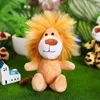 Plush Keychains 6Pcs Mini Stuffed Forest Animals Jungle Animal Plush Toy Keychain Cute Plush Elephant Lion Giraffe Tiger Plush for Animal Themed 230818