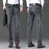 Jeans pour hommes mode Denim Slim Fit Jean pantalon homme marque pantalon classique avancé Stretch bleu gris noir Style affaires