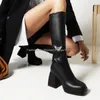 Boots Platform Knight Boot Heeled Shoes Slip On Knee High Woman Y Stretch Ladies Fashion Long STORGE TOOTIES 230818