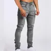 Jeans Homme Skinny Stretch Ripped Tapered Leg Bleu Clair Jean's Pour Homme