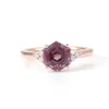 Unieke zeshoek gesneden Alexandrite Moissanite edelstenen ring voor vrouwen 10k 14k 18k gouden ring aangepaste fijne sieraden