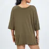 Survêtements pour femmes Casual Loose Summer Shorts Ensembles Couleur unie Femmes Col en V À Manches Courtes Pull Tops Et Taille Élastique Home Loungewear Set