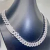 Custom Made Solid Back 13mm Largeur Collier Bijoux S925 Pass Diamond Tester Flawless Moissanite Man