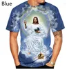 Mäns T -skjortor GUD! Cross Fashion 3D T-shirt om Jesus älskar Everone Christian Short Sleeve Shirt