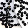 Losse edelstenen groothandel natuurlijke ronde gesneden 2 mm zwarte spinel stenen edelsteen ketting oorbellen voor vrouwen sleutelhanger armbandringen