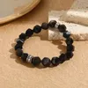 Charm Armbänder 2023 Mode Naturstein -Perlen Armband für Mann Frauen Kubikzirne Zehre Armband Schmuckzubehör