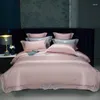 Bedding Sets Light Luxury 100 Thread Count Long Staple Cotton Four Piece Set With All Embroidery Bed Cover Sheet