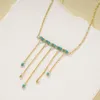 Pendant Necklaces Vintage Exquisite Gold Plated Clavicle Chain Tassel Curtain Necklace Fashion Charm For Women Jewelry Gift