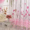 Vorhang Bunte rosa Tulpe schiere Vorhänge Voile Tüll für Küchen Wohnzimmer Schlafzimmer Fensterbehandlung Vorführung Vorhänge Home Dekoration