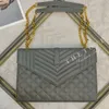 Bolso de diseñador Bolso de hombro para mujer Bolso para teléfono celular Bolso cruzado con sobre de caviar en V acolchado alto Cartera