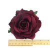 Packing Bags Wholesale 10Cm Large Artificial Burgandy Rose Silk Flower Heads For Wedding Decoration Diy Wreath Gift Box Scrapbooking Ot52V