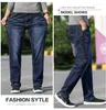 Mäns jeans 2023 Wide Leg Boot Cut Relax Män Löst fit Male Blue Denim Pants Casual byxor stor storlek 42 44