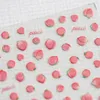 Nail Stickers High Quality Art Adhesive Spring And Summe Cute Peach Cherry Design Decals 5D Engraved Foils Decorations