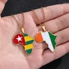 Pendant Necklaces All African Countries Map Fashion Colorful Drip Oil Stainless Steel Africa Necklace For Women Men Jewelry