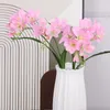 Dekoratif Çiçekler 3D Gerçek Touch Yapay Cymbidium Orkide Yaprakları ile Lateks Phalaenopsis Düğün Centerpieces Ev Çiçeği