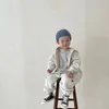 Zestawy odzieżowe Koreańskie INS Kids Chłopcy Zestaw Jogger Baby Boys Trening Kurtka z kapturem Elastyczne zestawy dresowe z kapturem z kapturem dziecięce dres dziecięcy 1-5y 230818