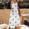 Casual Dresses Four Leaf Plaid Clover Sleeveless Dress Women's Women Long