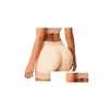 Calcinha feminina de baixa ascensão Sile acolchoada Mulheres -calcinhas de meia -calça 2pcs shapewear bumbum bump up underwear