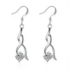 Dangle Boucles D'oreilles Ventes Avec Liquidation Haute Qualité 925 Timbre Argent Couleur Cristal Pour Femme Mode Bijoux Cadeau De Noël