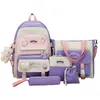 Zaini da 5 pezzi da giorno per le ragazze set da daypack con kawaii orso pendente grazioso pin casual torna a scuola 230818