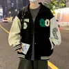 Men 2023 New Baseball Jersey Print Graffiti Live Broadcast Tiktok Fashion Brand Jacket Men's Wear