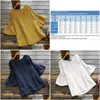 Bluzki damskie koszule Zanzea vintage marszcze topy Summer damskie bluzka swobodna lniana tunik żeńska blusas mejr koszulka dhtqk