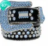 1rhinestone BB Simon Belt for Women Designer Paski męskie z pełnym dżerem jako miłosny prezent