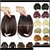 Bangs 8Inches Short Front Neat Clip In Bang Fringe Extensions Straight Synthetic Natural Human Extension Uua Admol Drop Delivery Hair Dhmkf
