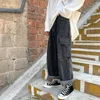 Erkek Kot Penerler Bahar Sonbahar Çok Pokları Kargo Siyah Mavi Kotu Gevşek Jogger Pantolon Erkek Bul Gibi Geniş Bacak Kore tarzı Pantolon